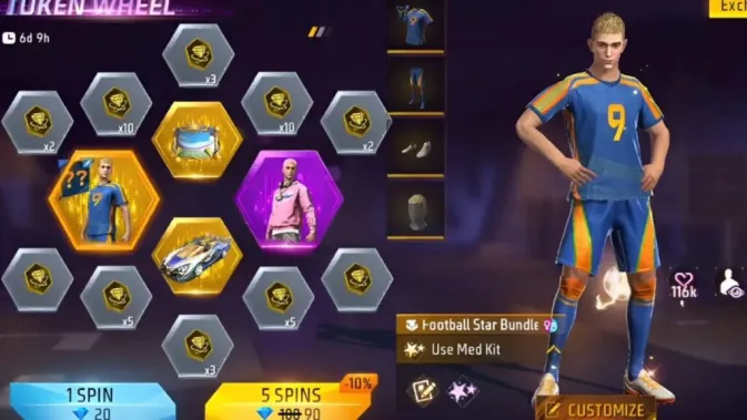 Free Fire Football Star Bundle - Kostum Legendary Kustomisasi Pertama yang Wajib Dimiliki 3 Hadiah Utama Fire Kick Off Event